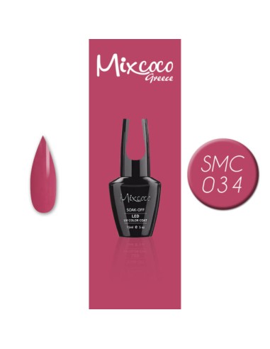 SMC 034 BARNIZ SEMIPERMANENTE MIXCOCO 15ML (PASTEL FUCSIA)