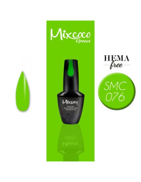 SMC 076 BARNIZ SEMI-PERMANENTE MIXCOCO 15ML (VERDE FLUO)