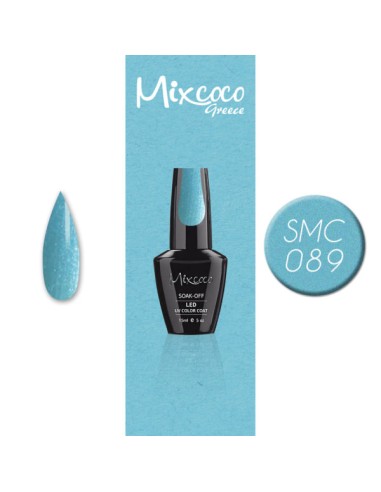 SMC 089 BARNIZ SEMIPERMANENTE MIXCOCO 15ML (AZUL SHIMMER-PERLA)