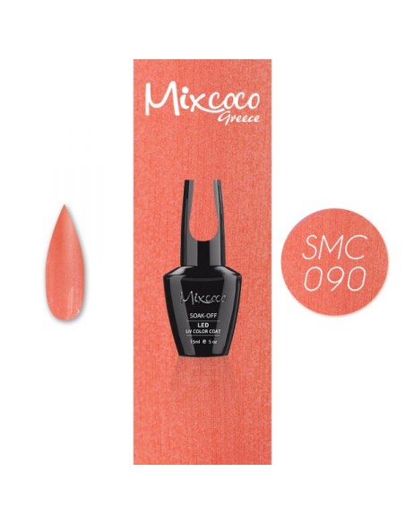 SMC 090 BARNIZ SEMIPERMANENTE MIXCOCO 15ML (CORAL SHIMMER-PEARL)