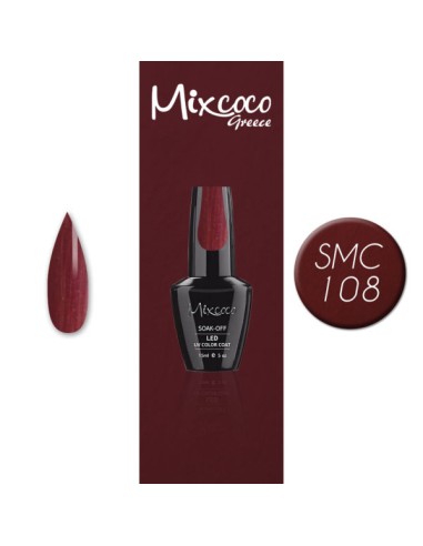 SMC 108 BARNIZ SEMI-PERMANENTE MIXCOCO 15ML (CERÁMICA BORGOÑA METÁLICA)