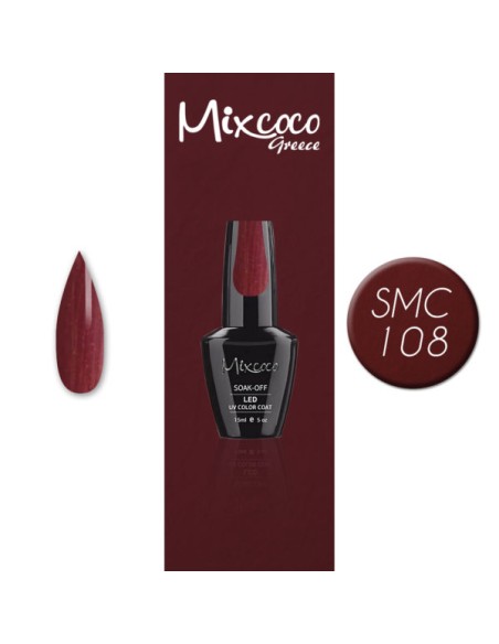 SMC 108 BARNIZ SEMI-PERMANENTE MIXCOCO 15ML (CERÁMICA BORGOÑA METÁLICA)
