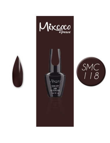 SMC 118 BARNIZ SEMIPERMANENTE MIXCOCO 15ML (MARRÓN NEGRO)