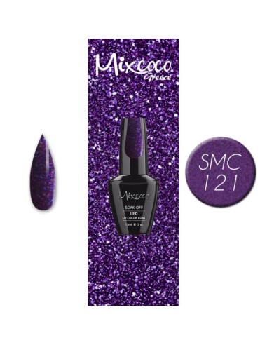 SMC 121 BARNIZ SEMI-PERMANENTE MIXCOCO 15ML (MORADO-AZUL BRILLO)