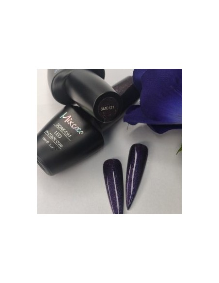 SMC 121 BARNIZ SEMI-PERMANENTE MIXCOCO 15ML (MORADO-AZUL BRILLO)