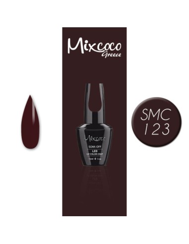 SMC 123 BARNIZ SEMIPERMANENTE MIXCOCO 15ML (MARRÓN-BORGOÑA OSCURO)