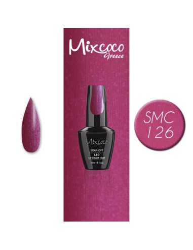 SMC 126 BARNIZ SEMI-PERMANENTE MIXCOCO 15ML (FUCSIA-MORADO PERLA)