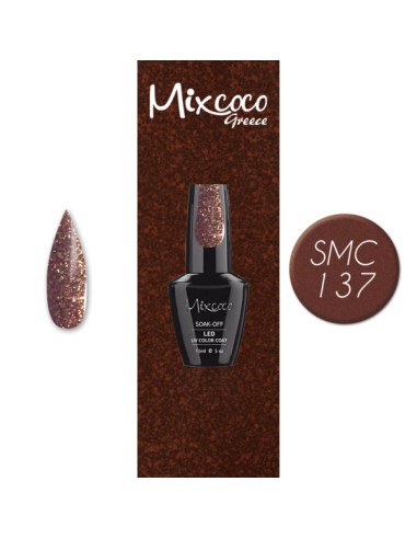 SMC 137 BARNIZ SEMI-PERMANENTE MIXCOCO 15ML (BRILLO MARRÓN-ORO)