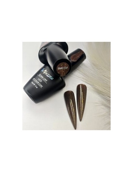 SMC 137 BARNIZ SEMI-PERMANENTE MIXCOCO 15ML (BRILLO MARRÓN-ORO)