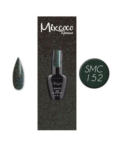 SMC 152 BARNIZ SEMI-PERMANENTE MIXCOCO 15ML (PETROL-DARK GLITTER)