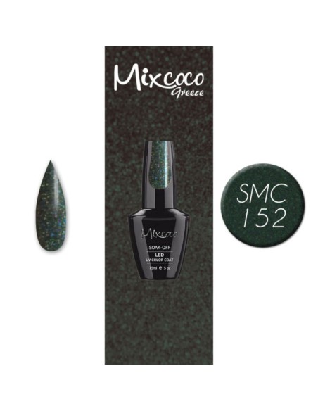 SMC 152 BARNIZ SEMI-PERMANENTE MIXCOCO 15ML (PETROL-DARK GLITTER)
