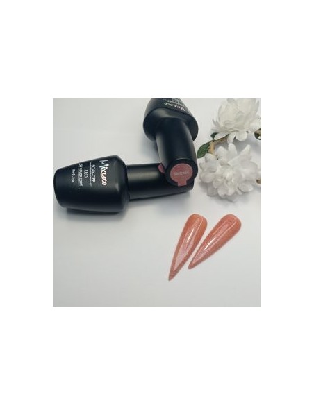 SMC 155 ESMALTE SEMIPERMANENTE MIXCOCO 15ML (CLEAR-NUDE GLITTER)