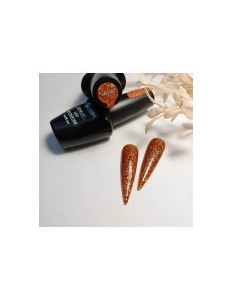 SMC 166 BARNIZ SEMIPERMANENTE MIXCOCO 15ML (MARRÓN-ORO OPEN-GLITTER)