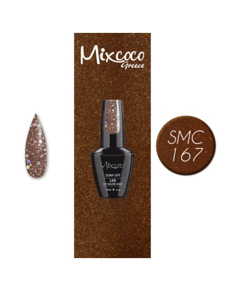 SMC 167 BARNIZ SEMIPERMANENTE MIXCOCO 15ML (BRILLO MARRÓN-GRIS)