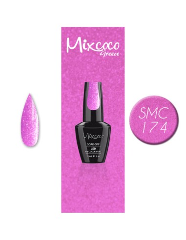 SMC 174 BARNIZ SEMIPERMANENTE MIXCOCO 15ML (SHIMMER FUCHSIA)