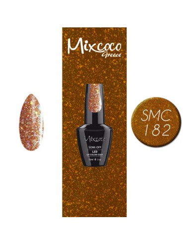 SMC 182 BARNIZ SEMIPERMANENTE MIXCOCO 15ML (BRILLO ORO-MARRÓN)