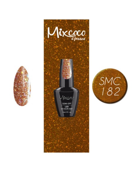 SMC 182 BARNIZ SEMIPERMANENTE MIXCOCO 15ML (BRILLO ORO-MARRÓN)