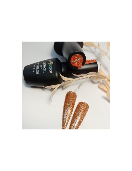 SMC 182 BARNIZ SEMIPERMANENTE MIXCOCO 15ML (BRILLO ORO-MARRÓN)