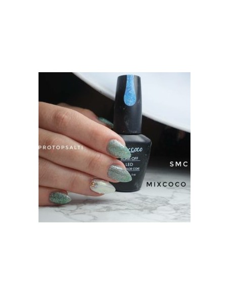 SMC 185 BARNIZ SEMIPERMANENTE MIXCOCO 15ML (BRILLO AZUL-VERDE)