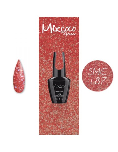 SMC 187 BARNIZ SEMIPERMANENTE MIXCOCO 15ML (BRILLO ROJO FUCSIA)