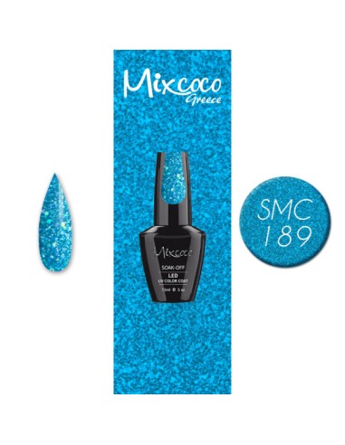 SMC 189 BARNIZ SEMIPERMANENTE MIXCOCO 15ML (PURPURINA AZUL)