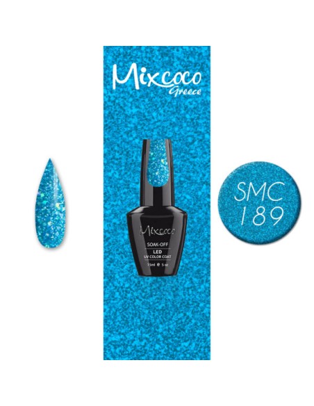 SMC 189 BARNIZ SEMIPERMANENTE MIXCOCO 15ML (PURPURINA AZUL)