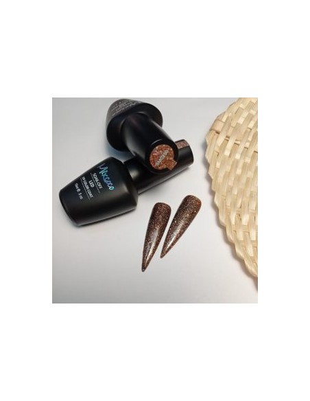 SMC 190 BARNIZ SEMIPERMANENTE MIXCOCO 15ML (BRILLO MARRÓN OSCURO-DORADO)