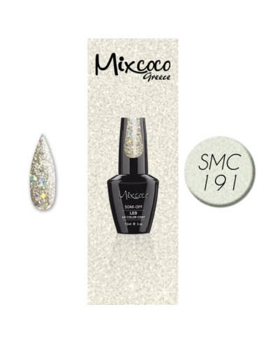 SMC 191 BARNIZ SEMIPERMANENTE MIXCOCO 15ML (SILVER GLITTER)