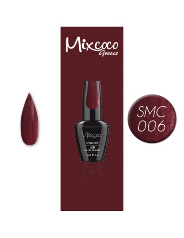 SMC 006 BARNIZ SEMI-PERMANENTE MIXCOCO 15ML (BORGOÑA METALIZADO)