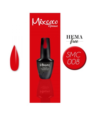 SMC 008 BARNIZ SEMIPERMANENTE MIXCOCO 15ML (ROJO AL FUEGO)