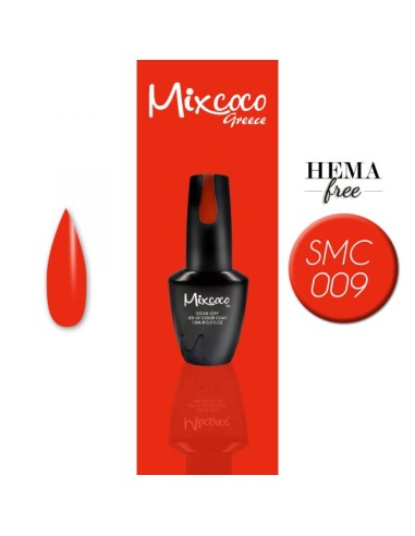 SMC 009 BARNIZ SEMIPERMANENTE MIXCOCO 15ML (NARANJA-ROJO)